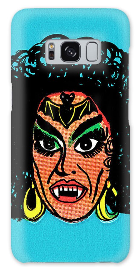 Afraid Galaxy Case featuring the drawing Ugly woman by CSA Images