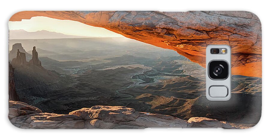 America Galaxy Case featuring the photograph Under The Mesa Arch - Moab Utah Canyonlands Panorama by Gregory Ballos