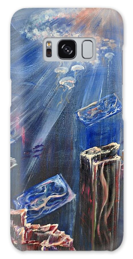Sea Galaxy Case featuring the painting Underwater World by Medea Ioseliani