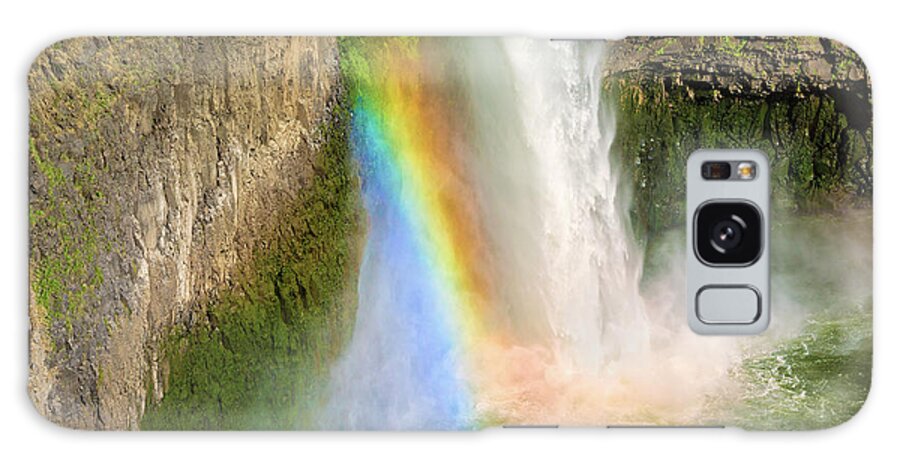 Estock Galaxy Case featuring the digital art United States, Washington, Palouse Falls With Rainbow, Palouse Falls State Park, Palouse by Bernd Grundmann