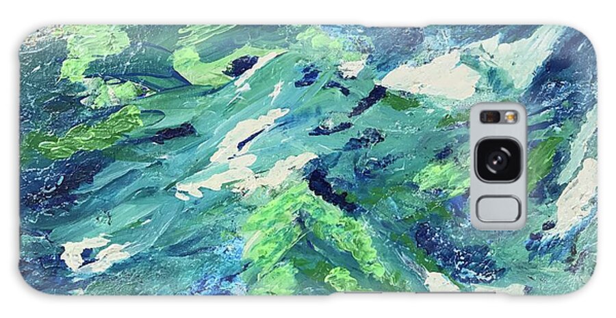 Blue. Green Turquoise Sea Idea Alive Horizon Mediterranean Sea - Turkey Galaxy Case featuring the painting Urla Horizon by Medge Jaspan
