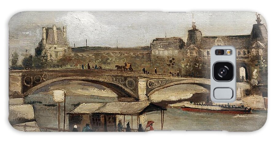 1886 Galaxy Case featuring the painting VAN GOGH, Vincent. 'CARROUSEL BRIDGE AND THE LOUVRE'. City of Paris. 1886. by Album