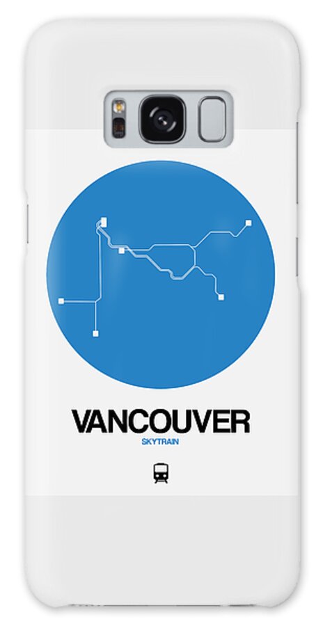 Vacation Galaxy Case featuring the digital art Vancouver Blue Subway Map by Naxart Studio