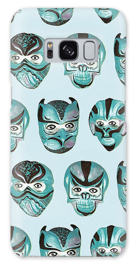 Background Galaxy Case featuring the drawing Variety of Masks by CSA Images