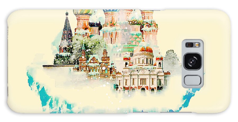 Color Galaxy Case featuring the digital art Vector Watercolor Moscow City by Trentemoller