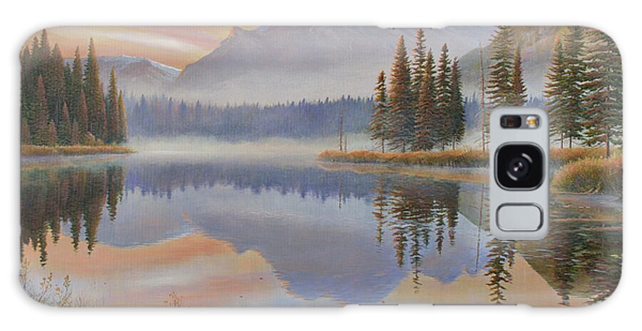 Jake Vandenbrink Galaxy Case featuring the painting Vermillion Sunrise by Jake Vandenbrink