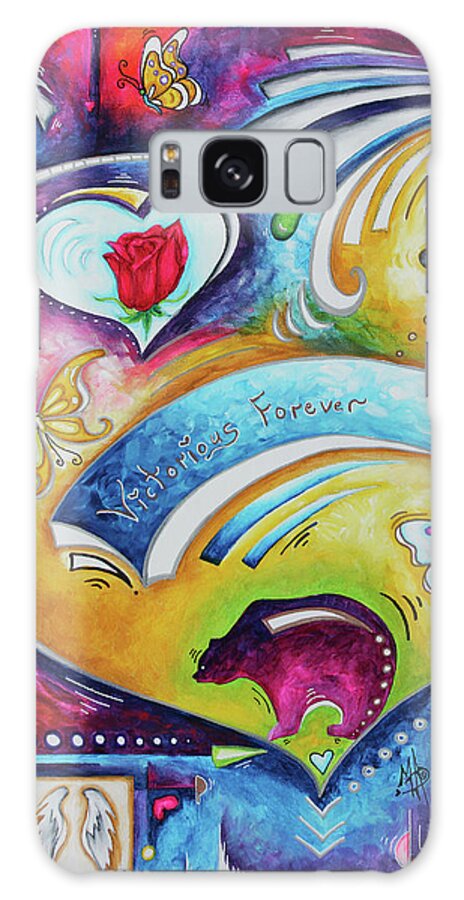 Heart Galaxy Case featuring the painting Victorious Forever an original Custom Heart Tribute Painting for a Collector by Megan Aroon