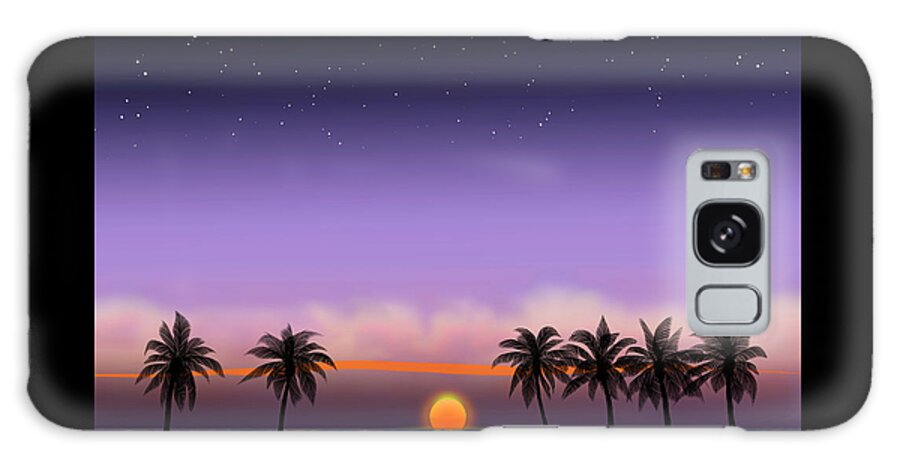 View From The Beach Galaxy Case featuring the painting View from the Beach / Santa Monica California by David Arrigoni