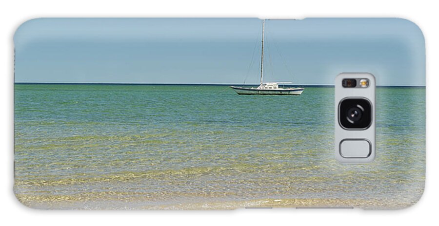 Ip_10275856 Galaxy Case featuring the photograph View Of Boat In Shark Bay, Monkey Mia, Australia by Lukas Larsson Jalag