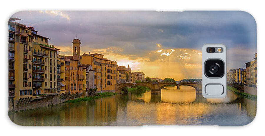 Arno River Galaxy Case featuring the photograph View of the Arno from the Ponte Vecchio by Diane Diederich