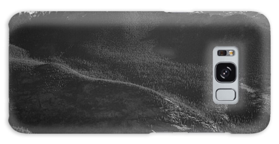 Wooded. Tress Galaxy Case featuring the painting View of wooded hills with mountains in background In Rocky Mountain National Park Colorado. 1933 - 1942 by Ansel Adams