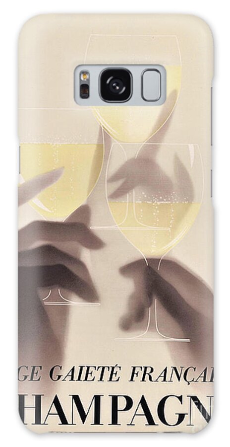 Vintage Poster Galaxy Case featuring the painting Vintage Art Deco Champagne Poster by Mindy Sommers