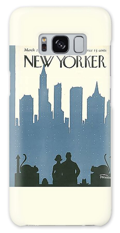 New Yorker Galaxy Case featuring the digital art Vintage New Yorker Cover - Circa 1925 by Marlene Watson