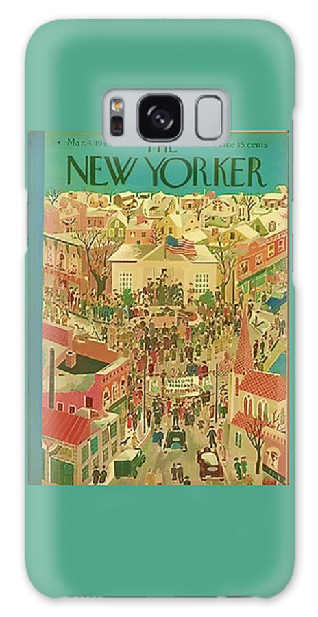 Marlene Galaxy Case featuring the digital art Vintage New Yorker Cover - Circa 1944-3 by Marlene Watson