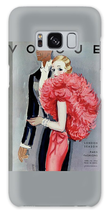Vintage Vogue Cover Of A Couple In Evening Wear Galaxy Case