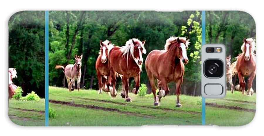 Clydesdale Galaxy Case featuring the photograph Wait For Me Fellas Billboard by Gary F Richards