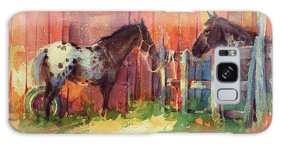 Horses Galaxy Case featuring the painting Waiting by Steve Henderson