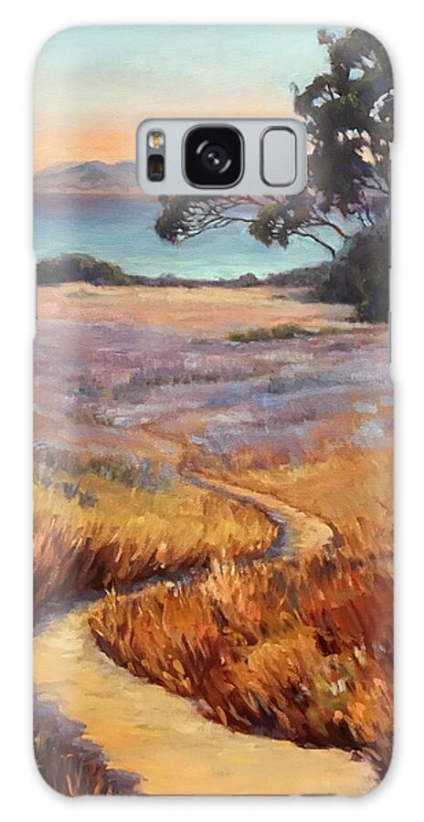 Carpinteria Galaxy Case featuring the painting Walk on the Bluffs by Leigh Sparks