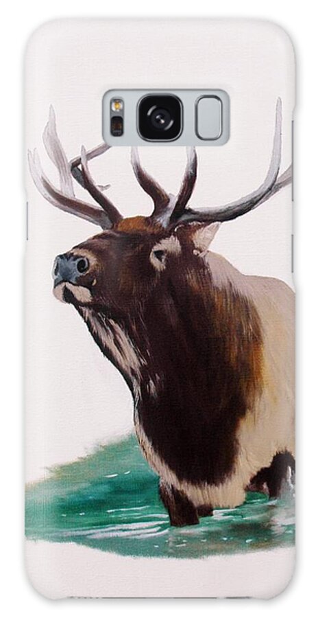 Elk Galaxy Case featuring the painting Wapiti by Jean Yves Crispo