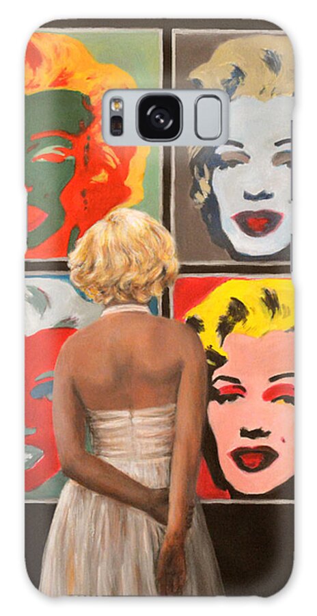  Galaxy Case featuring the painting Watching Warhol Monroe by Escha Van den bogerd
