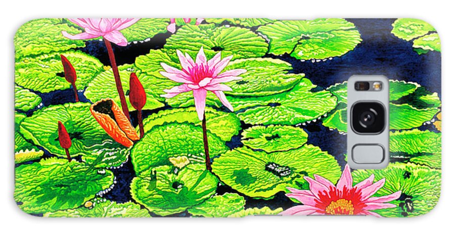 Water Lilies Galaxy Case featuring the painting Water Lilies II by Thelma Winter