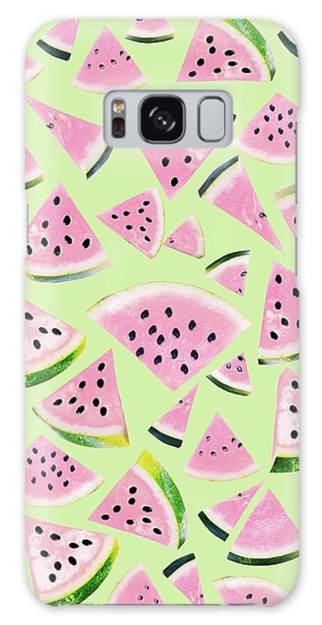 Color Galaxy Case featuring the mixed media Watermelon Twist Vibes #1 #tropical #fruit #decor #art by Anitas and Bellas Art