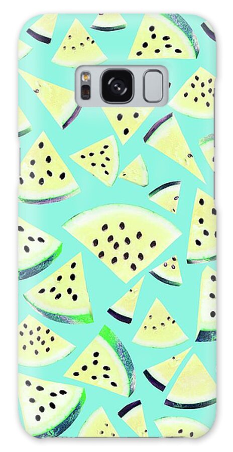 Color Galaxy Case featuring the mixed media Watermelon Twist Vibes #4 #tropical #fruit #decor #art by Anitas and Bellas Art