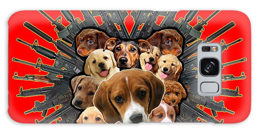 Weapons Galaxy Case featuring the painting Weapon and Puppies by Yom Tov Blumenthal