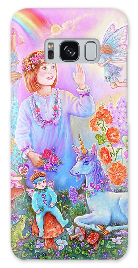 Welcome To Make Believe Galaxy Case featuring the painting Welcome To Make Believe by Judy Mastrangelo