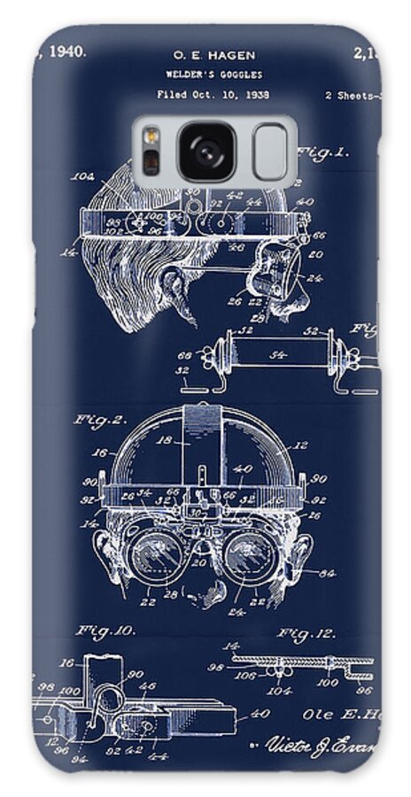 Blueprint Galaxy Case featuring the digital art Welders Goggles 1 by Tina Lavoie
