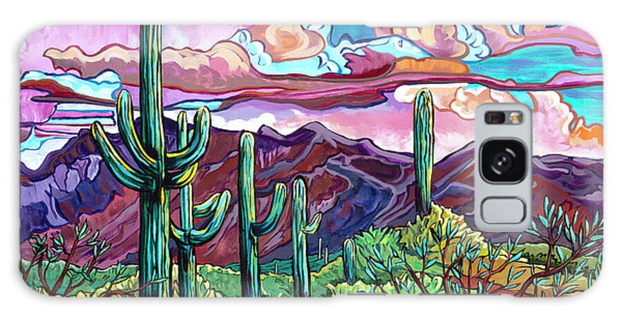 Contemporary Southwest Art Galaxy Case featuring the painting When the Clouds Kiss the Mountain Tops by Alexandria Winslow