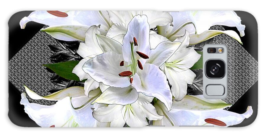 White Galaxy Case featuring the digital art White Lily Collage for Pillows by Delynn Addams