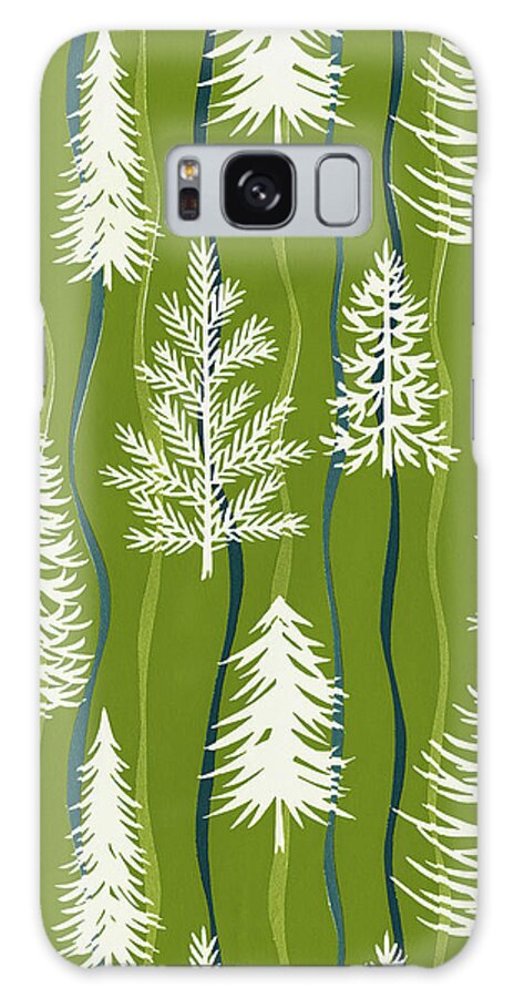 Background Galaxy Case featuring the drawing White Evergreen on Green Pattern by CSA Images