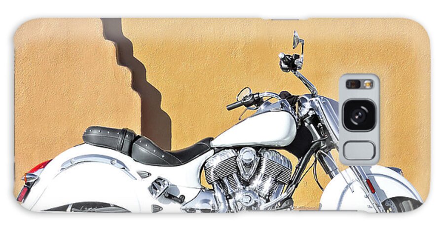 Motorcycle Galaxy S8 Case featuring the photograph White Indian Motorcycle by Britt Runyon