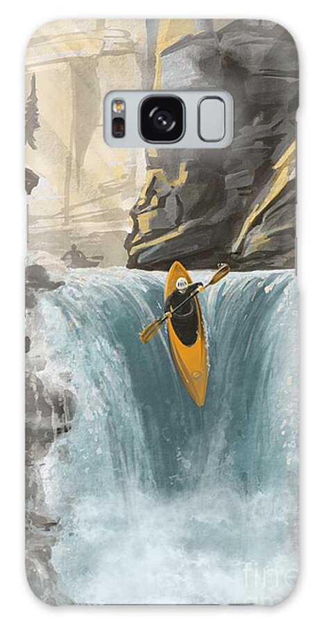 Kayak Galaxy Case featuring the painting White water kayaking by Sassan Filsoof