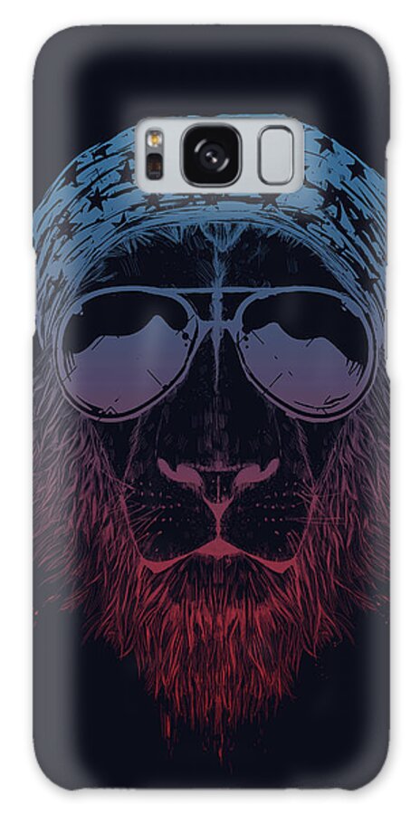 Lion Galaxy Case featuring the drawing Wild lion by Balazs Solti