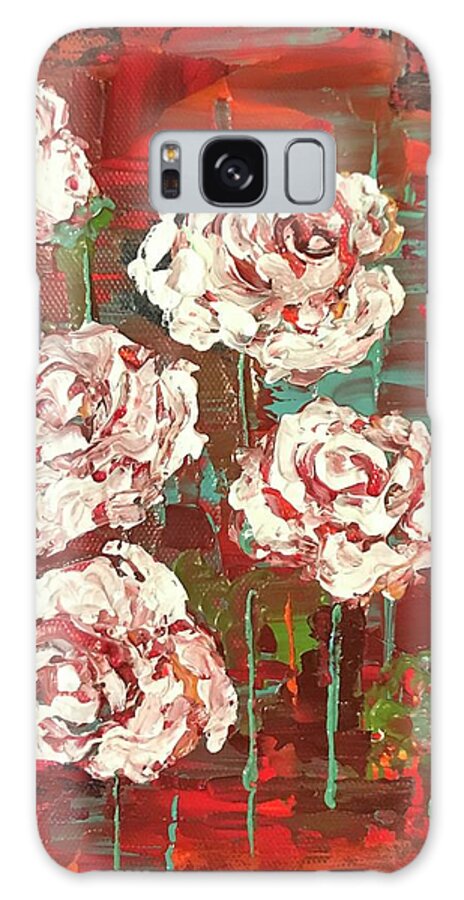 Roses Galaxy Case featuring the painting Wild whites by Elizabeth Mundaden