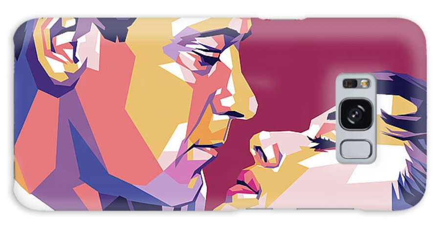 William Holden Galaxy Case featuring the digital art William Holden and Audrey Hepburn by Movie World Posters
