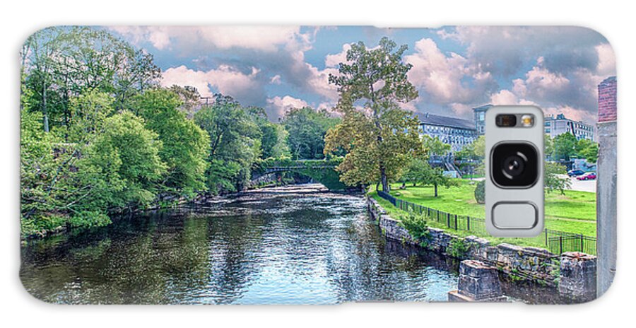 Willimantic Galaxy Case featuring the photograph Willimantic River with Clouds by Veterans Aerial Media LLC