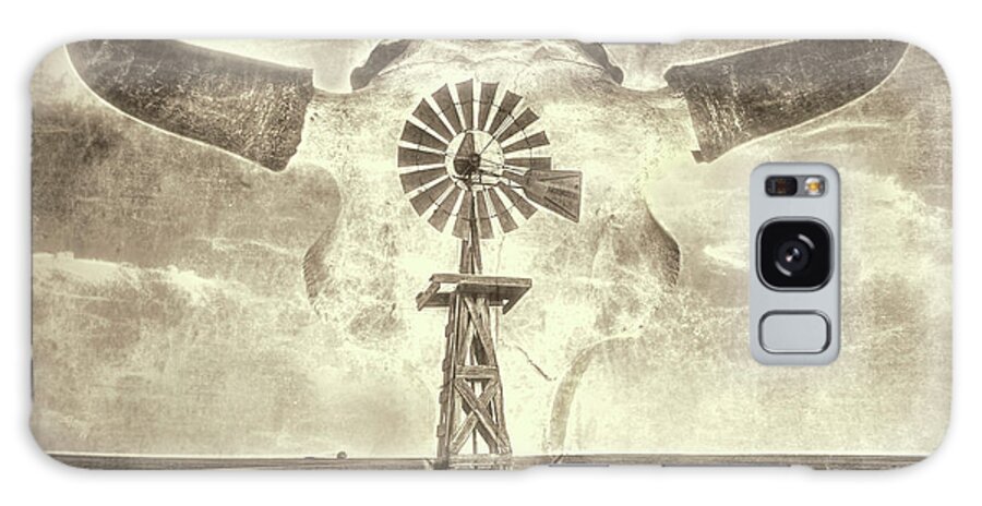 Kansas Galaxy Case featuring the photograph Windmill and Bison 002 by Rob Graham
