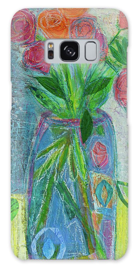 Flowers Galaxy S8 Case featuring the mixed media A-Rose-Atherapy by Julia Malakoff