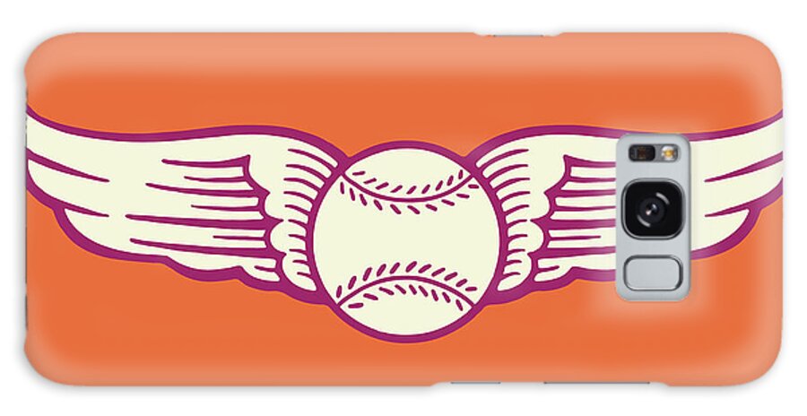 American Pastime Galaxy Case featuring the drawing Winged Baseball by CSA Images