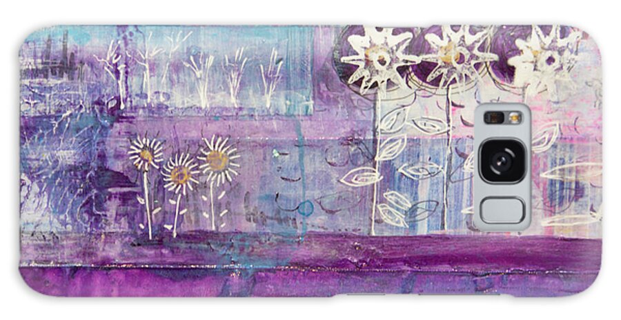 Snow Galaxy Case featuring the mixed media Winter Blues 2 by Julia Malakoff