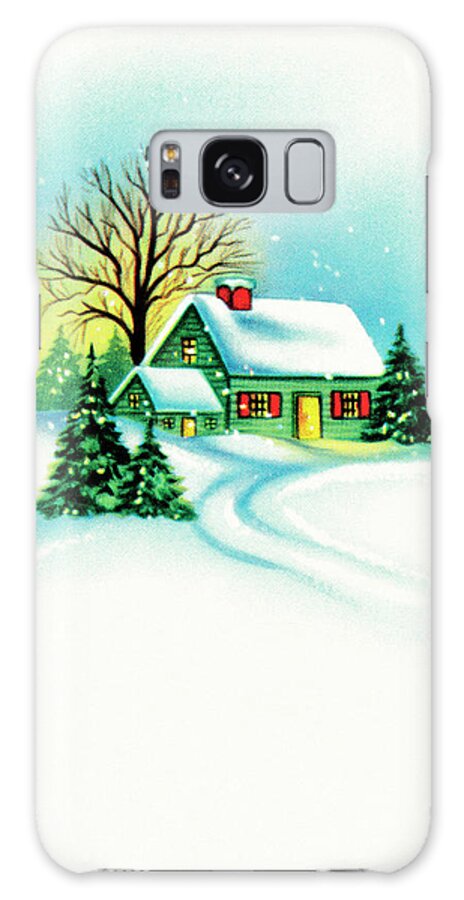 Campy Galaxy Case featuring the drawing Winter home by CSA Images
