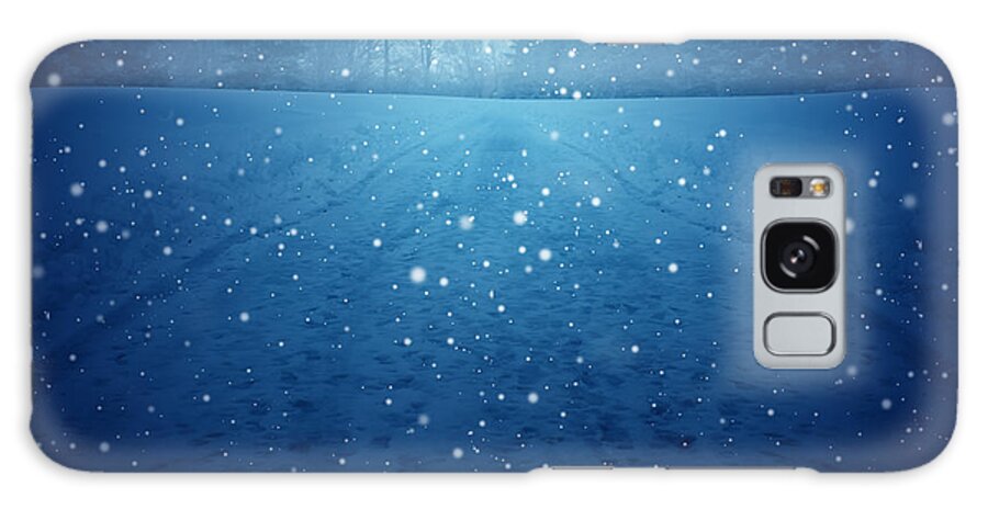 Winter Months Galaxy Case featuring the digital art Winter Landscape Concept As A Snowing by Lightspring