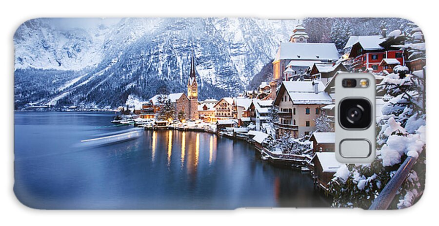 Beautiful Galaxy Case featuring the photograph Winter View Of Hallstatt Traditional by Dzerkach Viktar