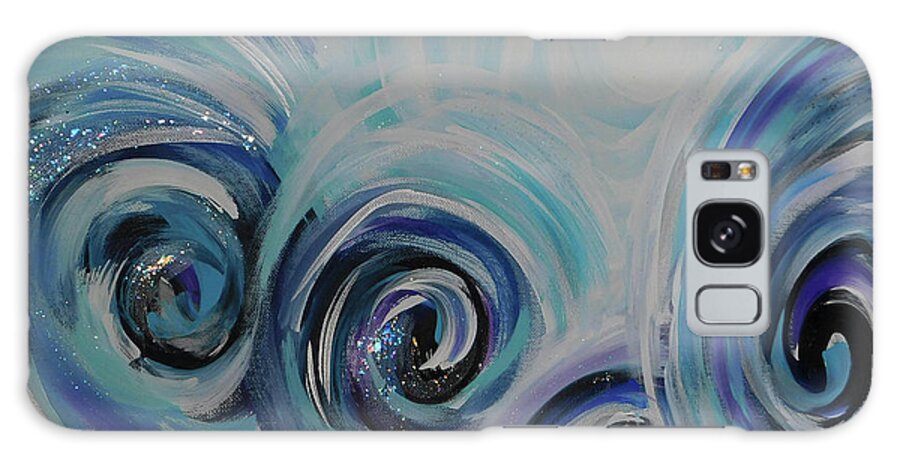 Abstract Galaxy Case featuring the painting Winter Winds by Karen Mesaros
