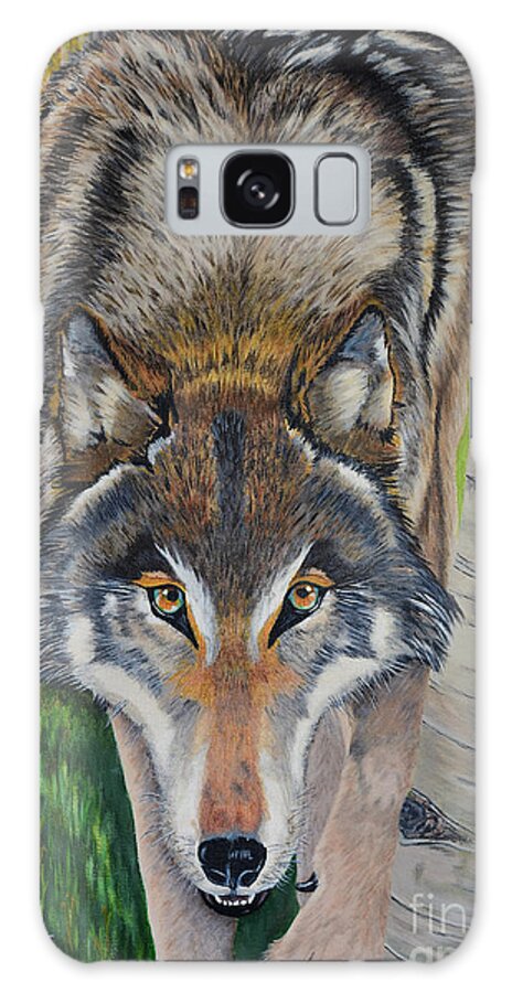 Wolf Galaxy Case featuring the painting Wolf - Spirit Animal by Yvonne Johnstone