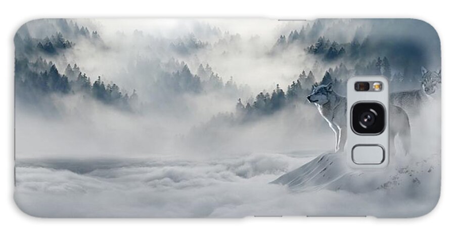 Photo Galaxy Case featuring the photograph Wolfs in the snow by Top Wallpapers