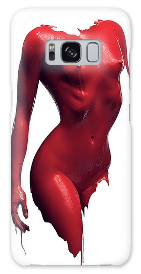Woman Galaxy Case featuring the photograph Woman body red paint by Johan Swanepoel